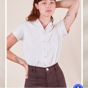 Big Bud Press White Fitted Button Down Shirt